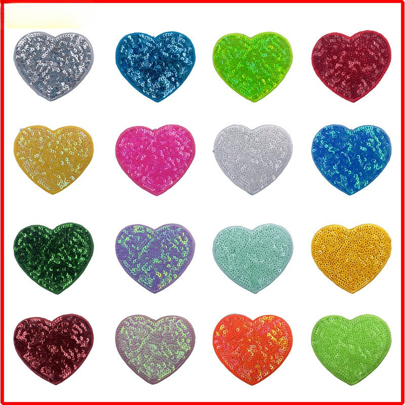 Wholesale Love Star Towel Embroidered Bead Sequin Cloth Stickers Badge Chest Badge Patch FS